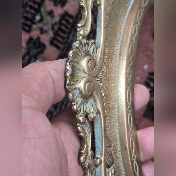 Vintage Cadre photo ovale vintage orné en laiton - Picture 3 of 9